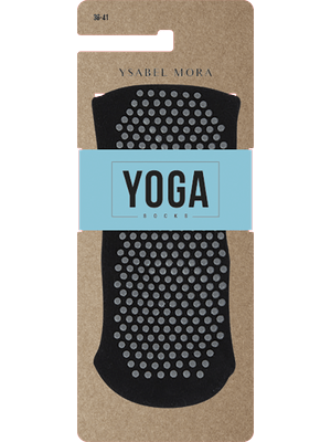 Calcetín para yoga y pilates Ref.17392 gris y negro de Ysabel Mora