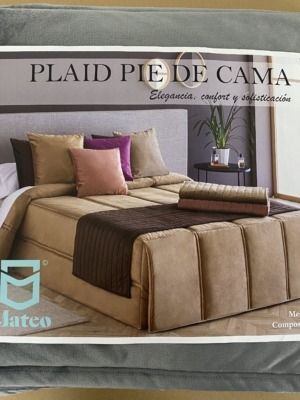 Plaid pie de cama terciopelo Gris de DON MATEO