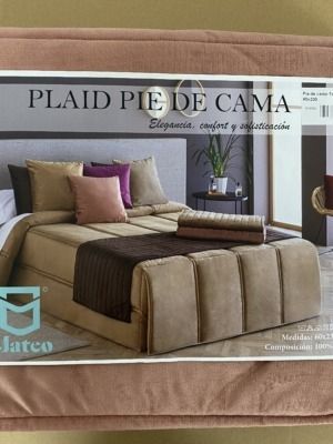 Plaid pie de cama terciopelo color maquillaje de DON MATEO