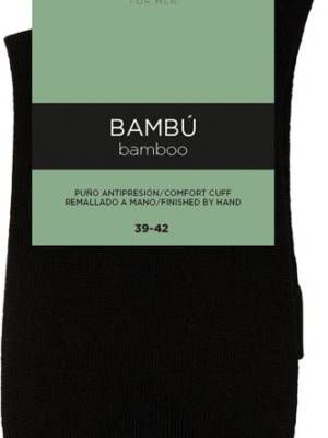Calcetines negros hombre BAMBÚ con puño Ref.22348 Ysabel Mora
