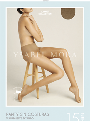 Panty medias sin costuras para sandalias puntera invisible 15 DEN Ref.16845 Ysabel Mora