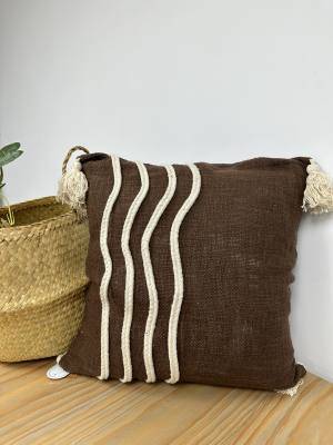 Funda cojín decorativa marrón Jaipur 24-27 45x45