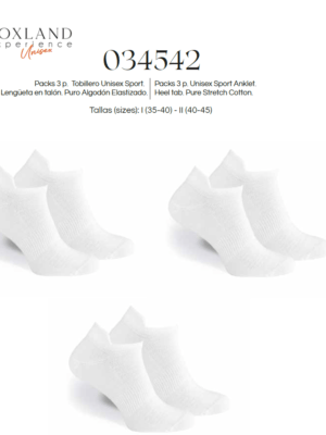 Pack 3ud calcetín tobillero sport UNISEX SOXLAND 034542