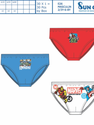 Caja 3 slips AVENGERS 80049 SUNCITY