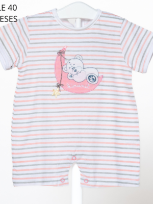 Pelele recién nacido corto niña algodón 0-3 meses Ref.40 KINANIT