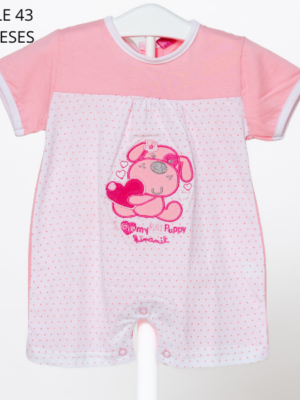 Pelele recién nacido corto niña algodón 0-3 meses Ref.43 KINANIT