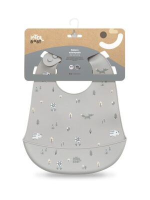 Babero impermeable de silicona estampado Ref.SI022 Interbaby