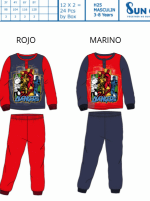 Pijama largo interlock algodón AVENGERS 20079 Suncity