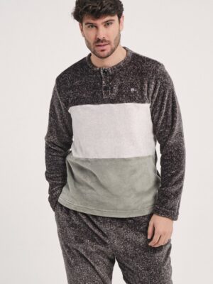 Pijama coralina hombre DA25W320 Don Algodón
