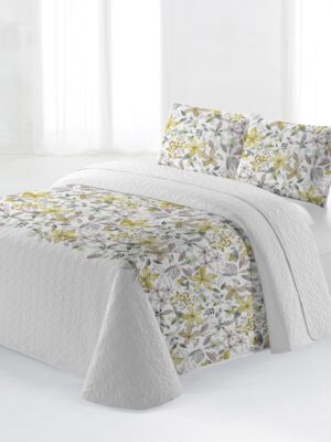 Colcha bouti estampada ENZO (Amarillo y Verde) CLARA VIDAL