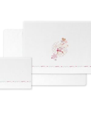 Juego sábanas MINI CUNA estampado PETALOS 04349 INTERBABY