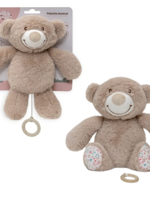 Peluche musical mediano BEAR003 pétalos INTERBABY