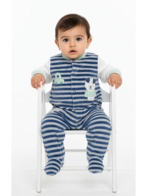 Pelele terciopelo bebé NIÑO manga larga 2653 KINANIT
