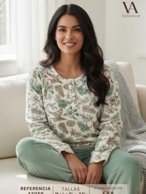 Pijama invierno muflon mujer EVA 43059 VANILA