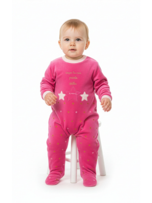 Pelele terciopelo bebé NIÑA manga larga 2660 KINANIT