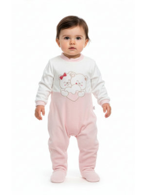 Pelele terciopelo bebé NIÑA manga larga 2663 KINANIT