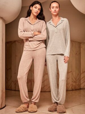 Pijama largo de punto liso mujer 20433S GISELA