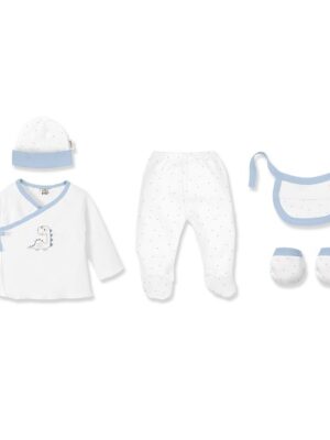 Set regalo 5 piezas bebé 100% algodón SET49 Dinosaurio - Interbaby
